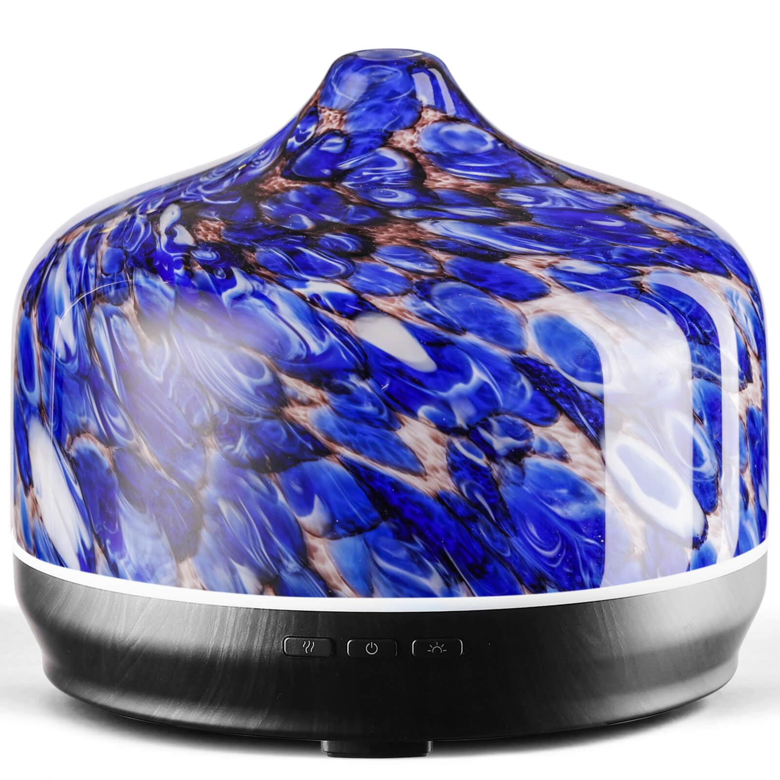 Porseme Aroma Diffuser Glass 500 ml, Diffuser for Essential Oils, Large Humidifier, Ultrasonic Cool Mist, 7 Colour Changes, Lasts 15 to 21 Hours for Apartment (Obsidian)