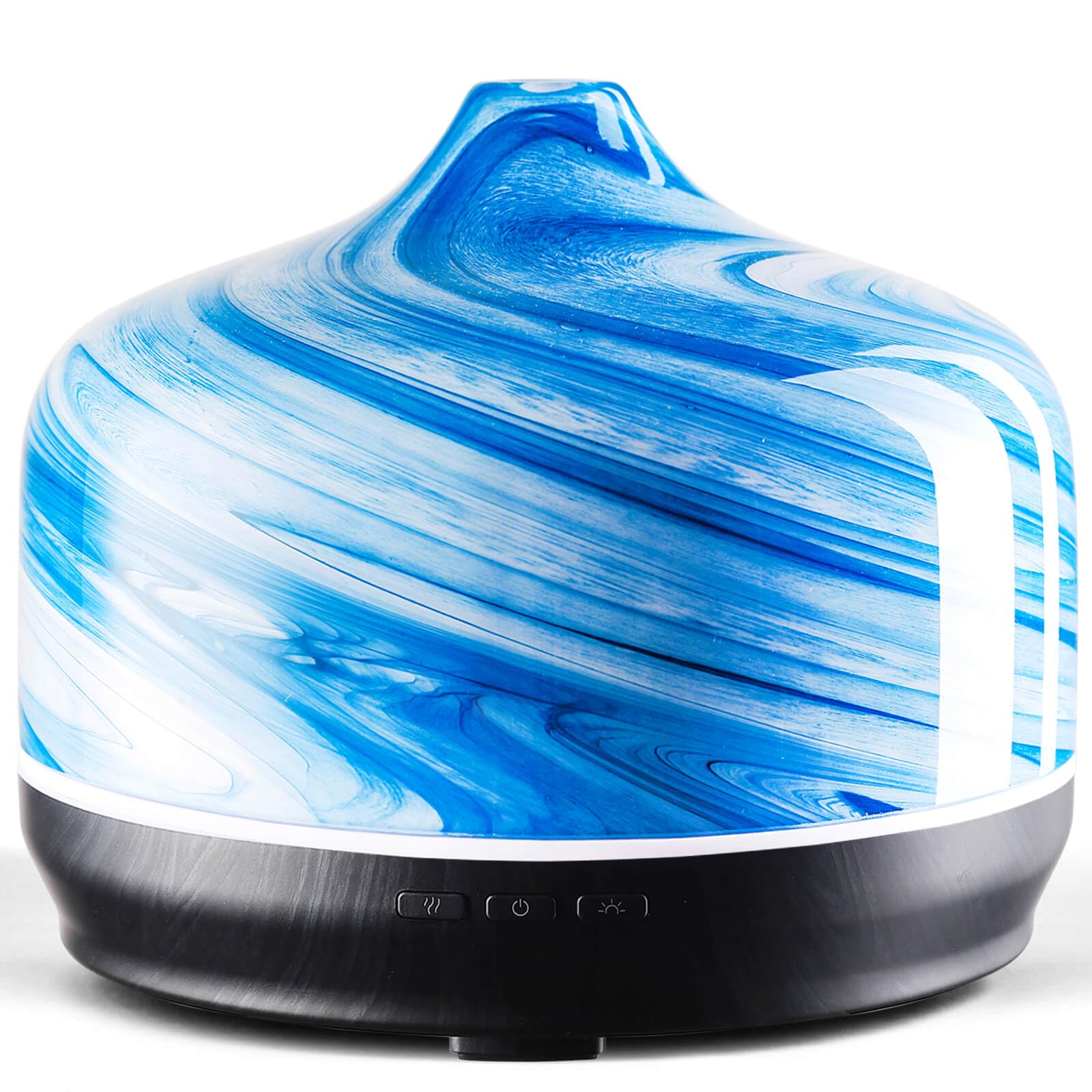 Porseme Aroma Diffuser Glass 500 ml, Diffuser for Essential Oils, Large Humidifier, Ultrasonic Cool Mist, 7 Colour Changes, Lasts 15 to 21 Hours for Apartment (Obsidian)